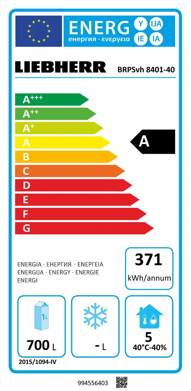 BRPSvh 8401 Perfection Réfrigérateur euronorme à refroidissement